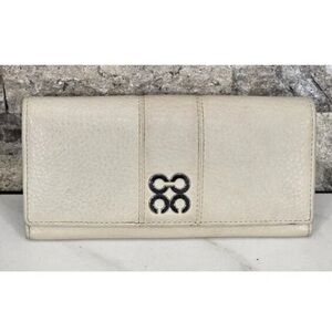 Elegant Cream Wallet with Logo Detail